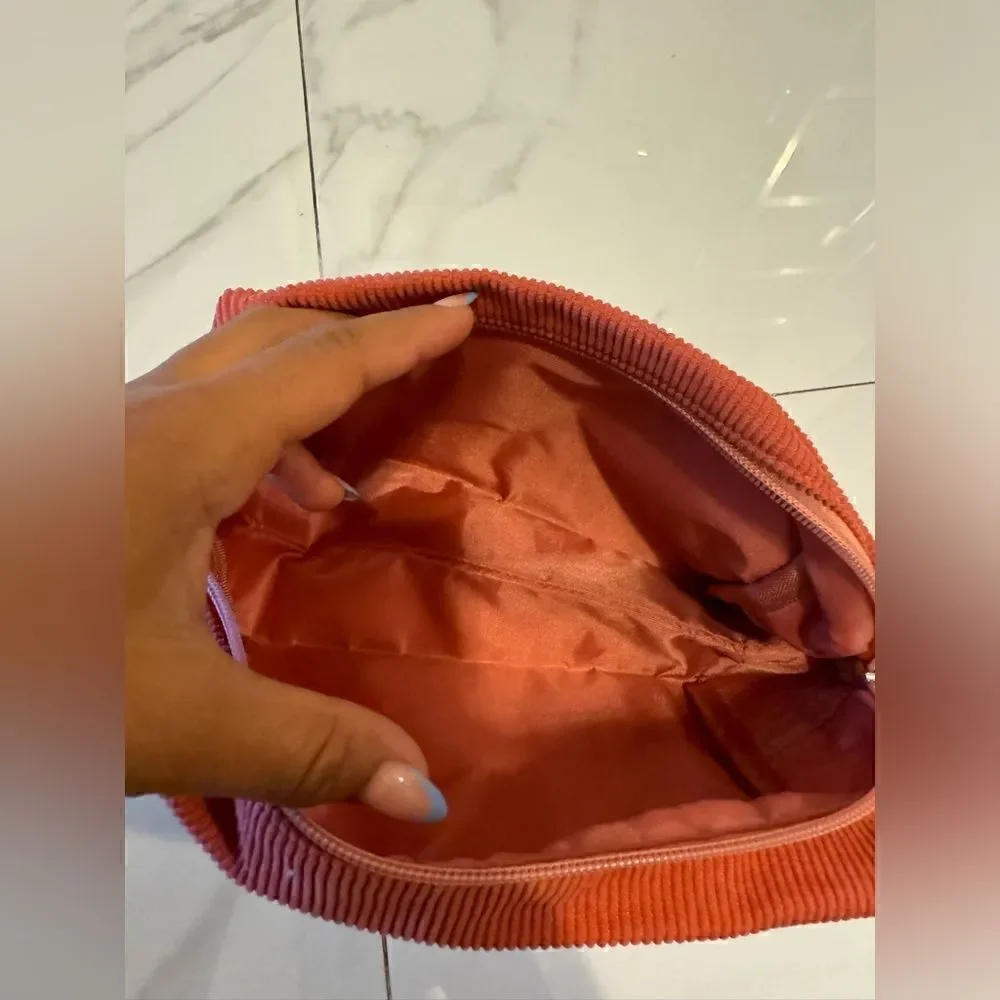 Pinkish corduroy cosmetic bag #16